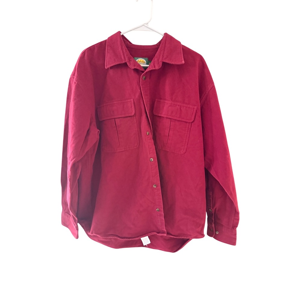 Cabelas Mens XL Vintage Cotton Chamois Flannel Button Down Shirt Heavyweight